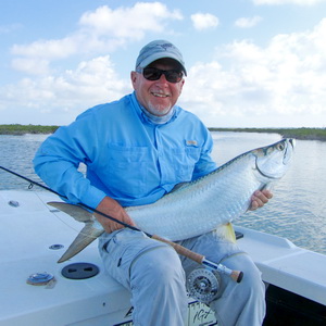 45 lb tarpon caught while bonefishing in the Turks and Caicos Islands